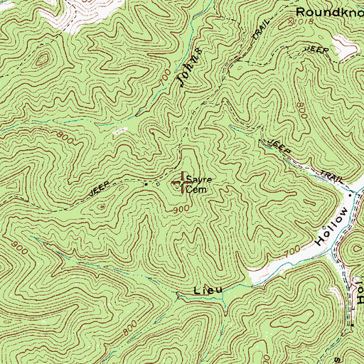 Topographic Map of Sayre Cemetery, WV