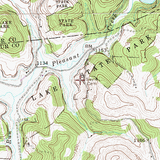 Topographic Map of Sayre Cemetery, WV