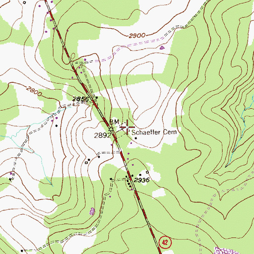 Topographic Map of Schaeffer Cemetery, WV