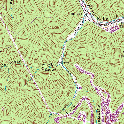 Topographic Map of Schoolhouse Fork, WV