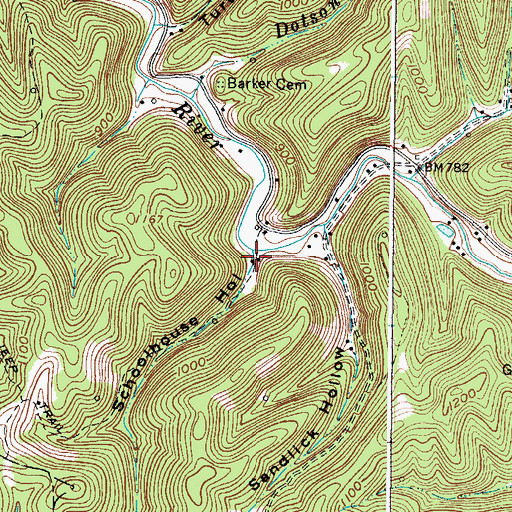Topographic Map of Schoolhouse Hollow, WV