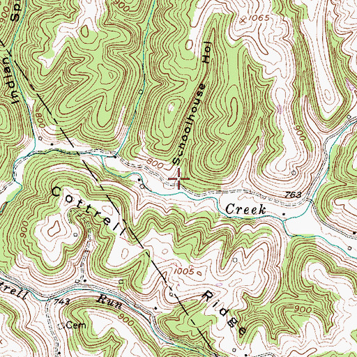 Topographic Map of Schoolhouse Hollow, WV