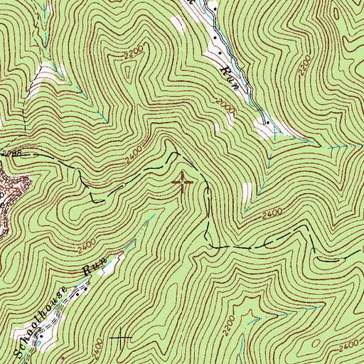 Topographic Map of Schoolhouse Run, WV
