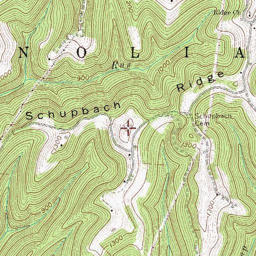Topographic Map of Schupbach Ridge, WV