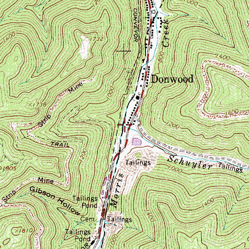 Topographic Map of Schuyler Fork, WV