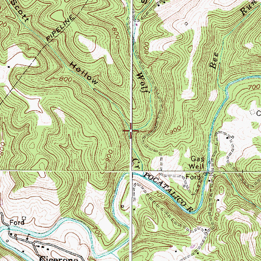 Topographic Map of Scott Hollow, WV
