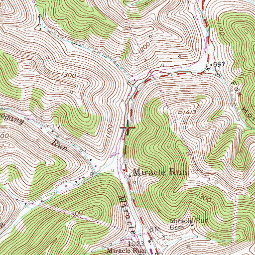 Topographic Map of Scott Run, WV