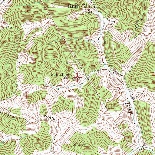 Topographic Map of Scritchfield Cemetery, WV