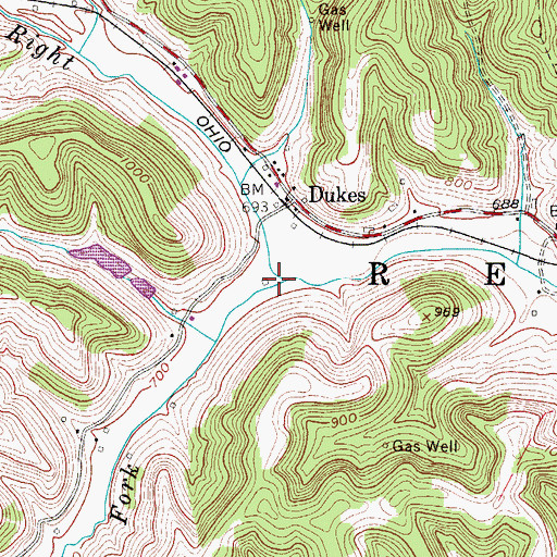 Topographic Map of Seaman Fork, WV