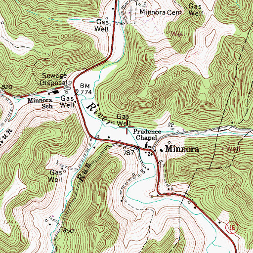 Topographic Map of Sears Run, WV
