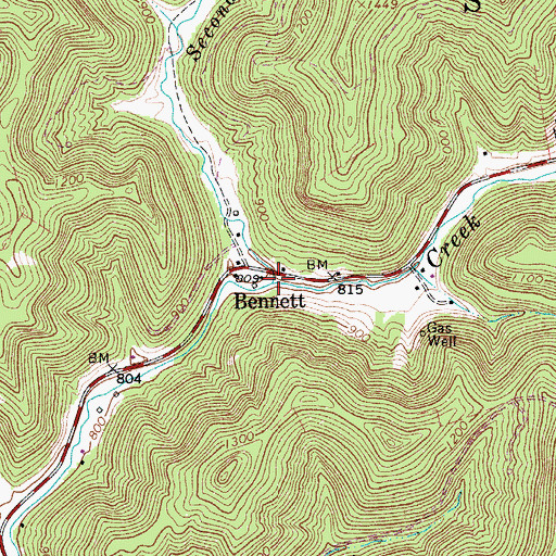 Topographic Map of Second Big Run, WV