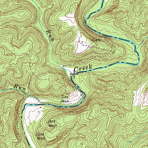 Topographic Map of Second Big Run, WV