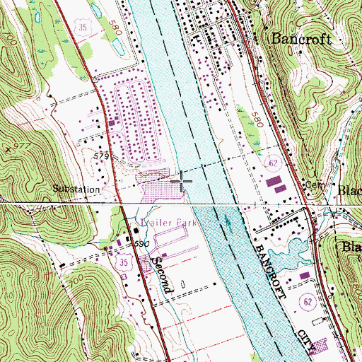 Topographic Map of Second Branch, WV