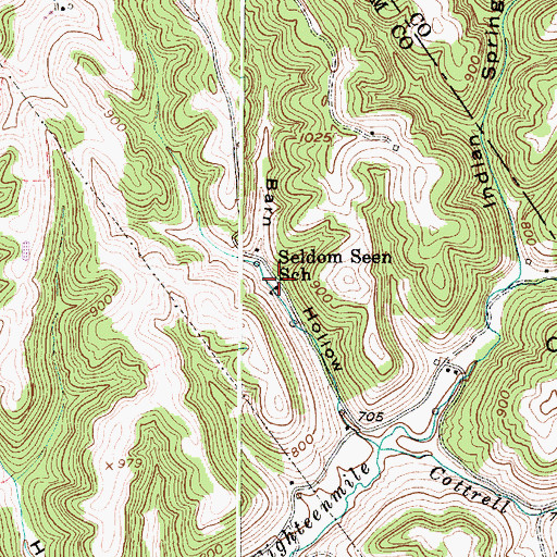 Topographic Map of Seldom Seen School (historical), WV