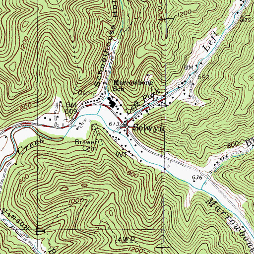 Topographic Map of Selwyn, WV