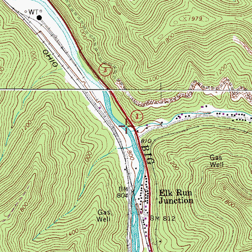 Topographic Map of Seng Creek, WV