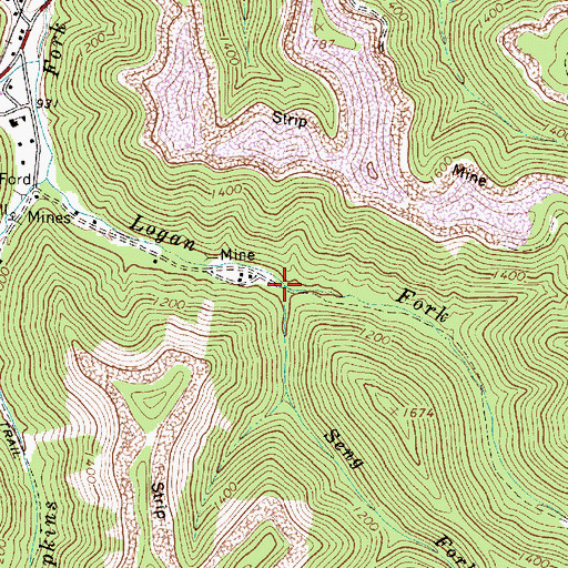 Topographic Map of Seng Fork, WV