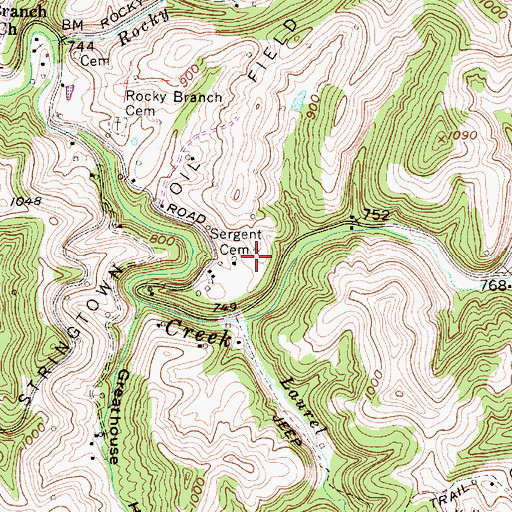 Topographic Map of Sergent Cemetery, WV