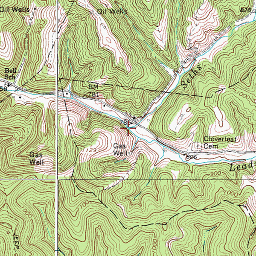 Topographic Map of Seths Fork, WV