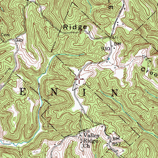 Topographic Map of Sevenmile Ridge, WV