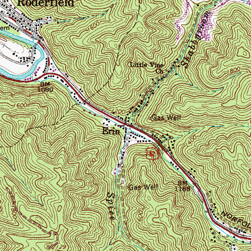 Topographic Map of Shabbyroom Branch, WV