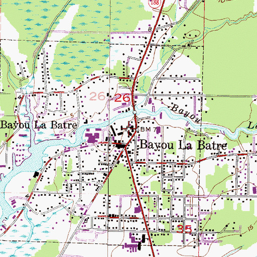 Topographic Map of Saint Margarets Catholic Church, AL