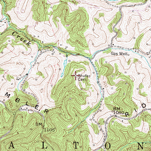 Topographic Map of Shafer Cemetery, WV