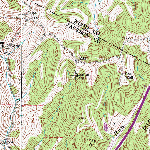 Topographic Map of Shaffer Cemetery, WV