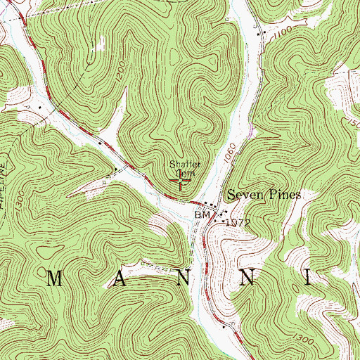 Topographic Map of Shaffer Cemetery, WV