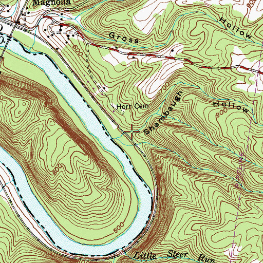 Topographic Map of Shambaugh Hollow, WV