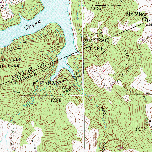 Topographic Map of Shaw Run, WV