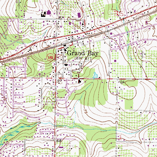 Topographic Map of Grand Bay United Methodist Church, AL