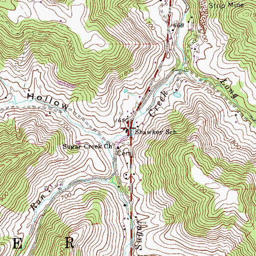 Topographic Map of Shawkey School (historical), WV