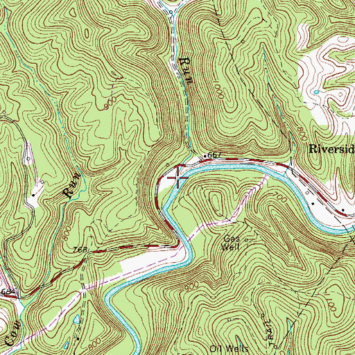 Topographic Map of Sheep Run, WV