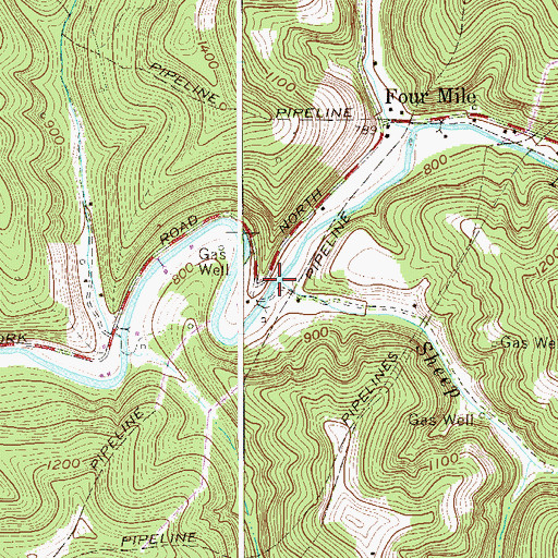 Topographic Map of Sheep Run, WV