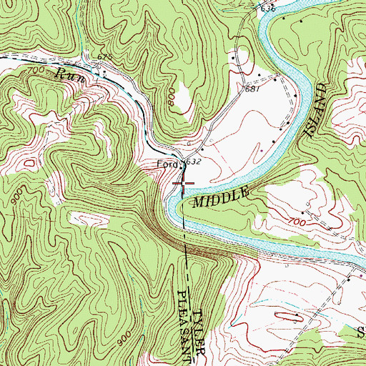 Topographic Map of Sheets Run, WV