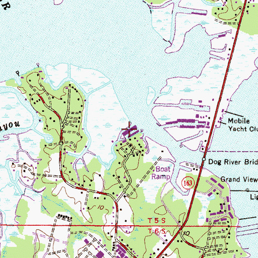 Topographic Map of Blue Jay Marina, AL