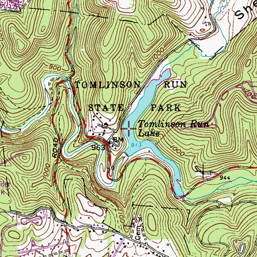 Topographic Map of Shepherds Valley, WV