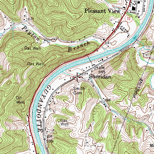 Topographic Map of Sheridan, WV