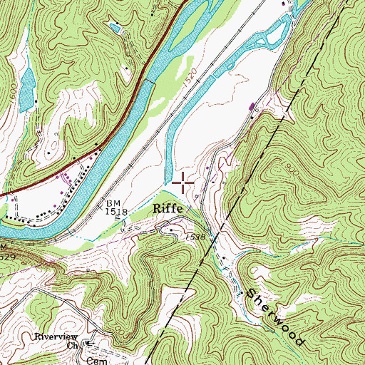 Topographic Map of Sherwood Hollow, WV