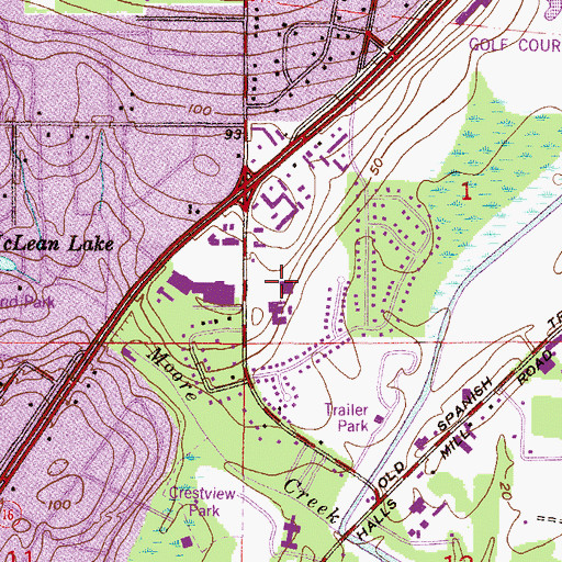 Topographic Map of Greystone Bible School, AL