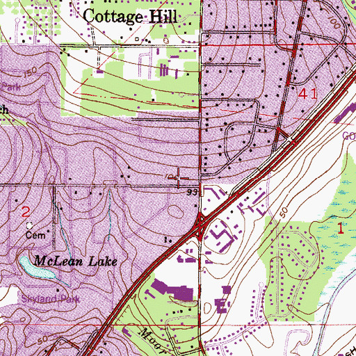 Topographic Map of Kate Shephard Elementary School, AL