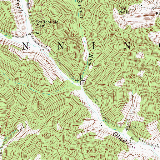 Topographic Map of Shinn Run, WV