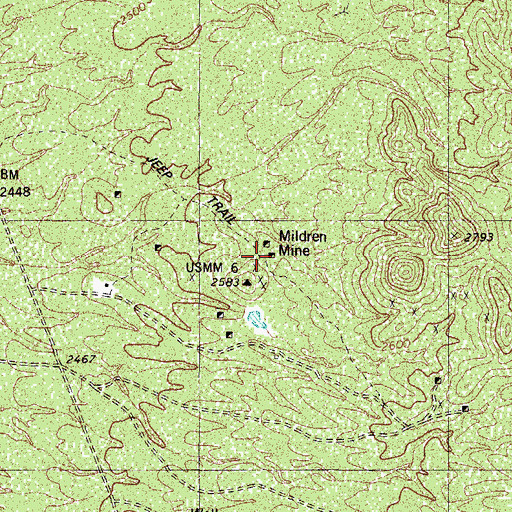 Topographic Map of Mildren Mine, AZ
