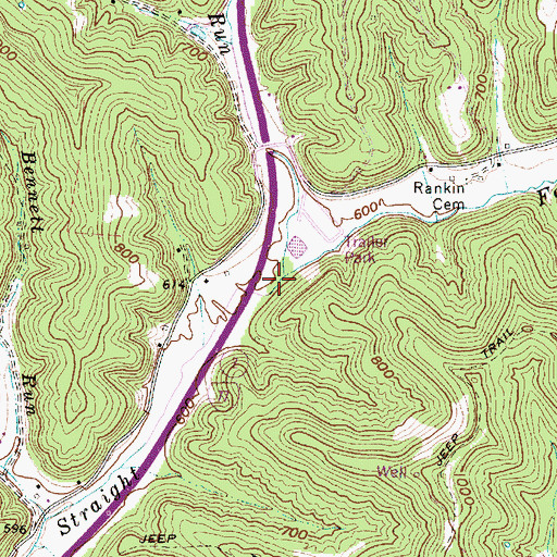 Topographic Map of Shockey Run, WV