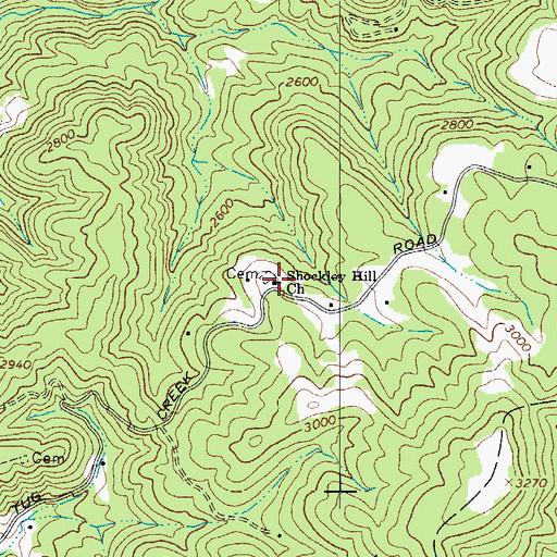Topographic Map of Shockley Hill Church, WV