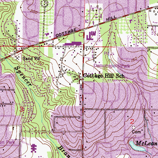 Topographic Map of Ebenezer Cemetery, AL