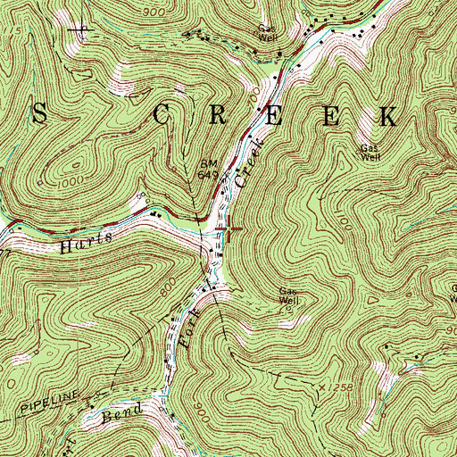 Topographic Map of Short Bend Fork, WV