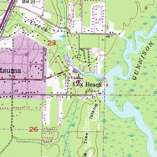 Topographic Map of Steele Creek Marina, AL