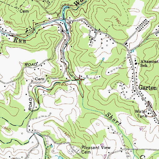 Topographic Map of Short Creek, WV